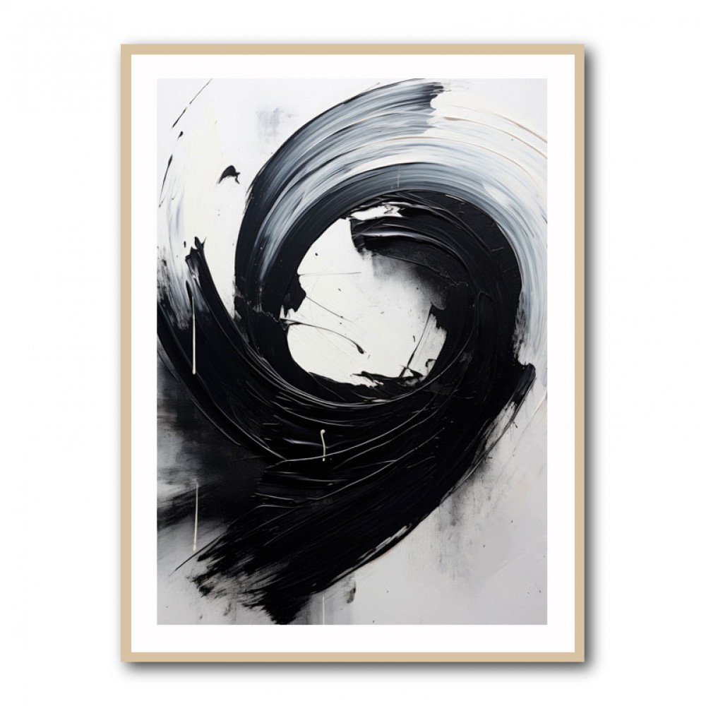 Black Brush Strokes 14 Abstract Wall Art